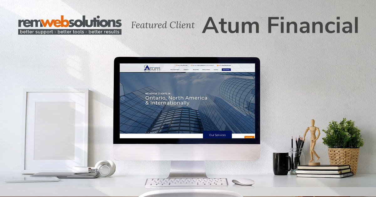 Atum Financial website on a computer monitor